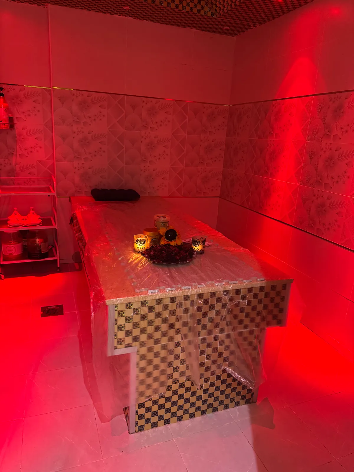 Spa corridor with ambient lighting at Opaline Spa Dubai