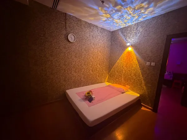 Private double massage suite with ambient lighting at Opaline Spa Dubai