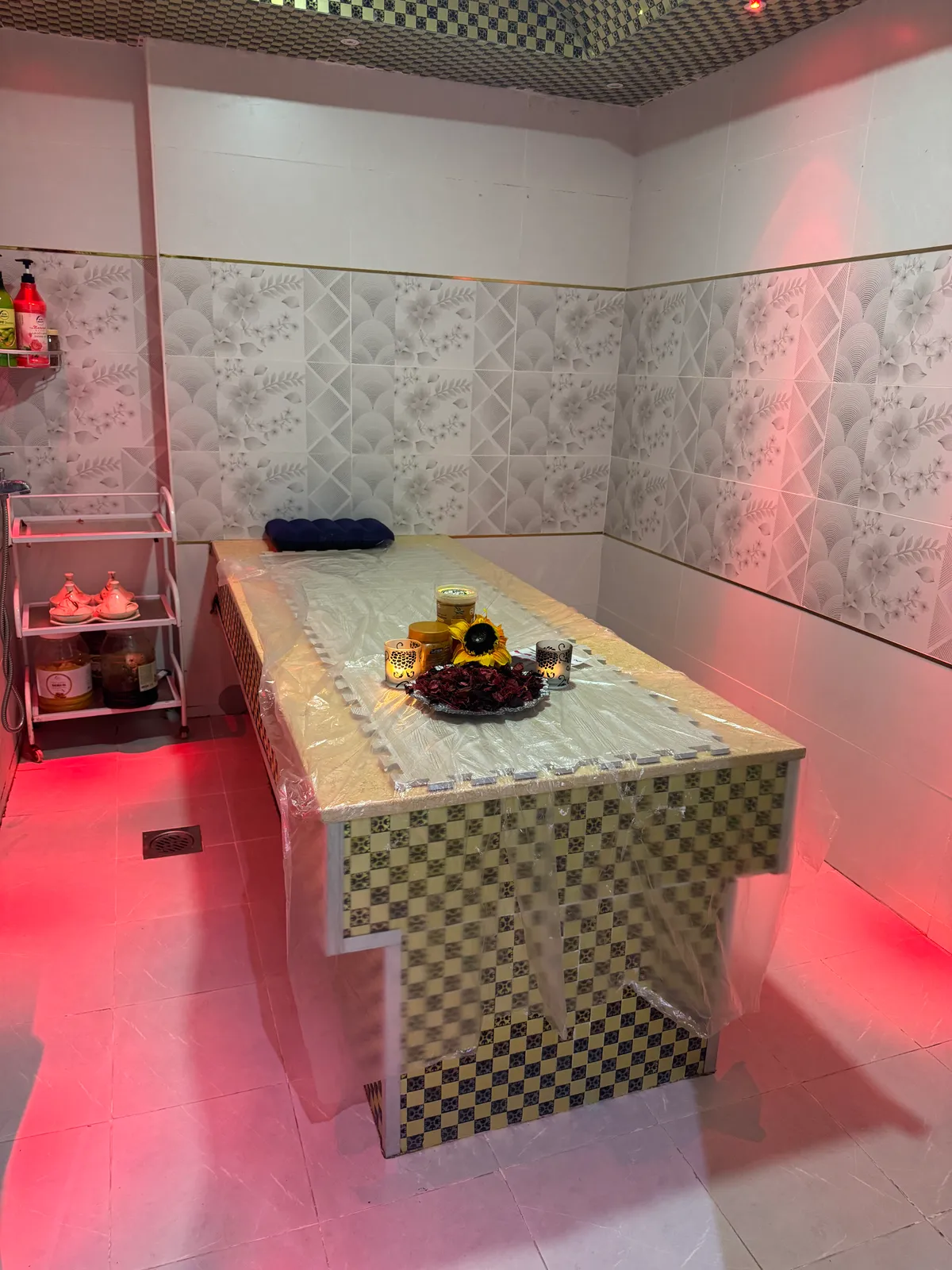 Moroccan bath treatment table at Opaline Spa Dubai