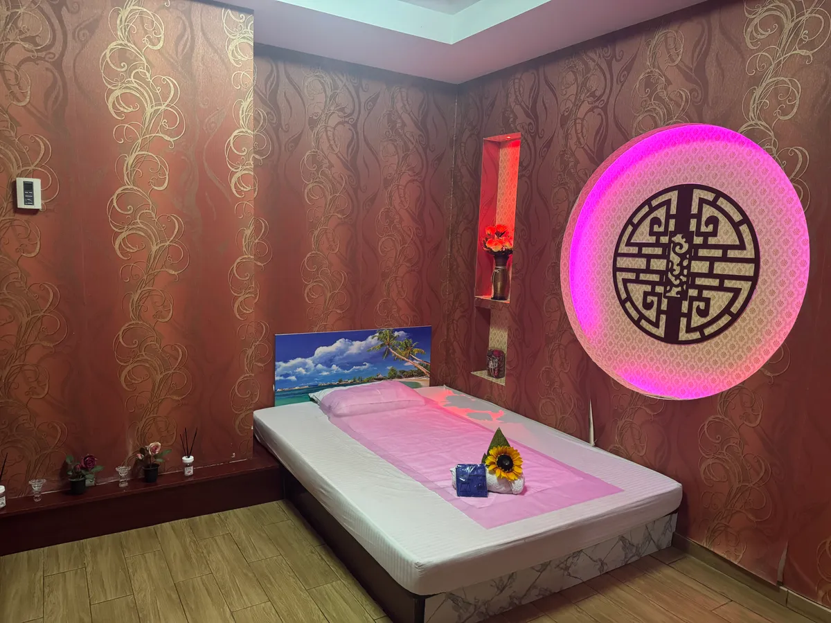 Private massage treatment room at Opaline Spa Dubai